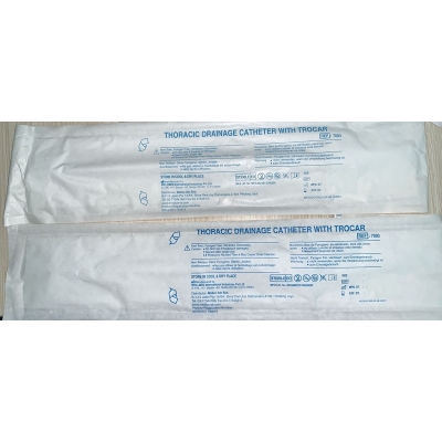THORACIC DRAINAGE CATHETER WITH TROCAR (STERILE) - 10's