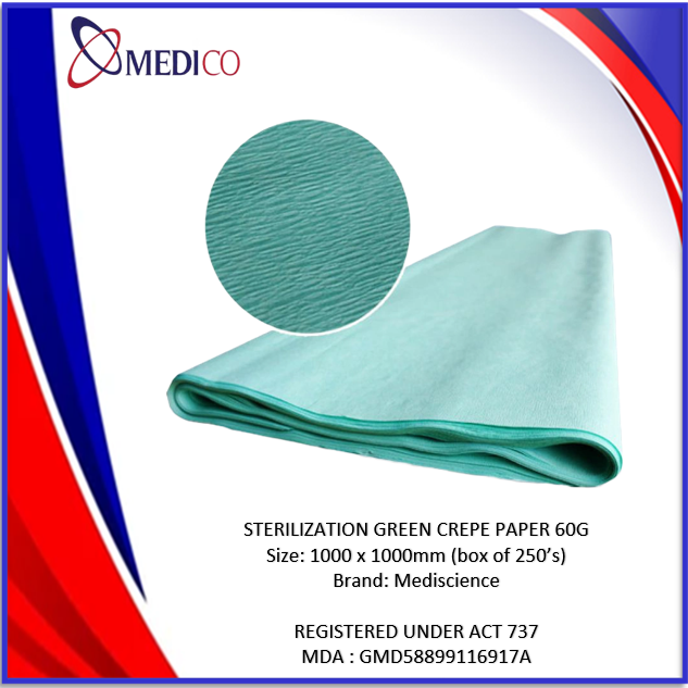 Sterilization Green Crepe Paper Sterilization Wrapping Medico Sdn Bhd
