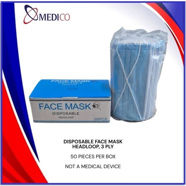 Face Mask Disposable - Earloop / Headloop / Tie On  (3 Ply)