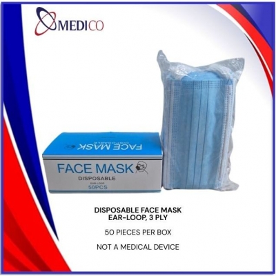 Face Mask Disposable - Earloop / Headloop / Tie On  (3 Ply)