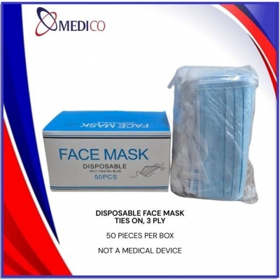 Face Mask Disposable - Earloop / Headloop / Tie On  (3 Ply)